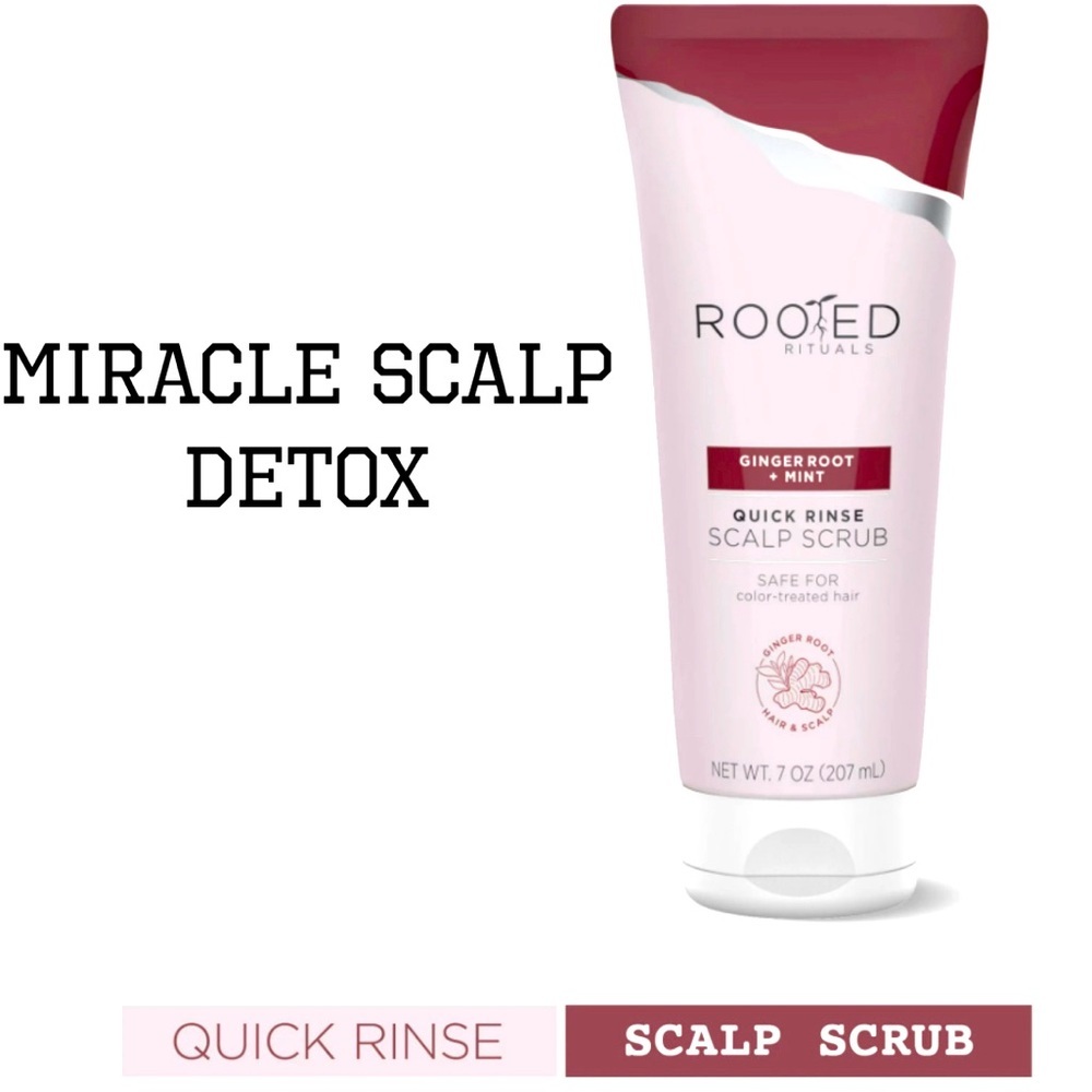 Rooted Rituals Ginger Root and Mint Quick-Rinse Scalp‎ Scrub, 6.7 fl oz NEW